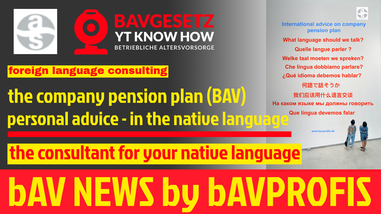 bAV advice in counselling in different languages